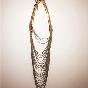 Aldo Gold multi chain layered body necklace